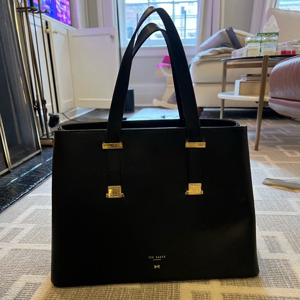 Ted Baker Black and Gold Handle Tote Bag